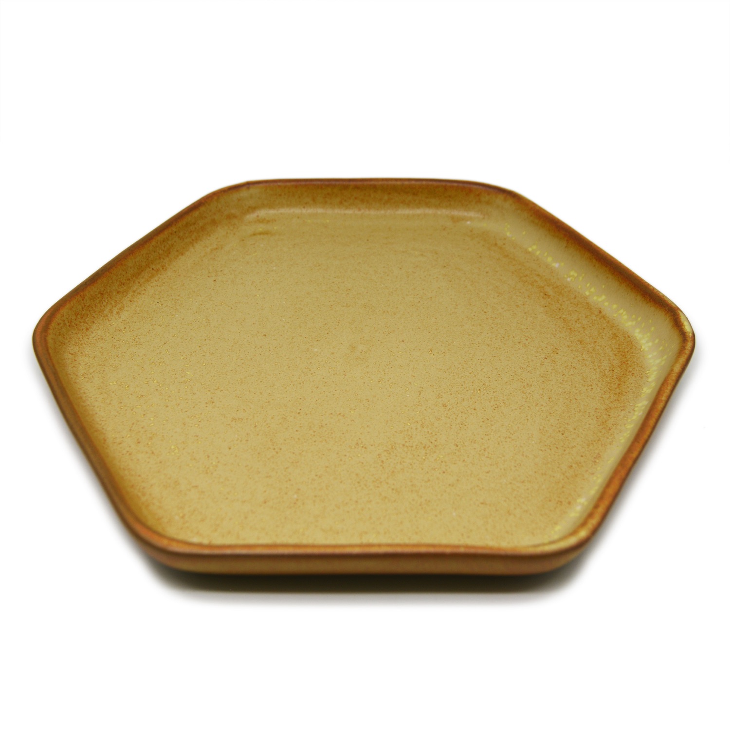 Đĩa Lục Giác Bo Góc S1 - Men 0077 Sành